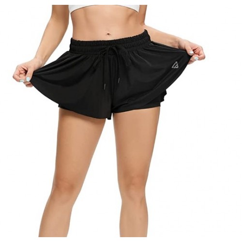 Black Women's Lithe Running Yoga Workout Gym Athletic Dress High Flex Push Up Shorts Black Women's Lithe Running Yoga Workout Gym Athletic Dress High Flex Push Up Shorts