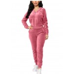 Women's 2 Piece Velvet Tracksuit Set Long Sleeve Zip Up Hoodie & Jogger Pants Sets Warm Velour Sweatsuit Outfit Women's 2 Piece Velvet Tracksuit Set Long Sleeve Zip Up Hoodie & Jogger Pants Sets Warm Velour Sweatsuit Outfit