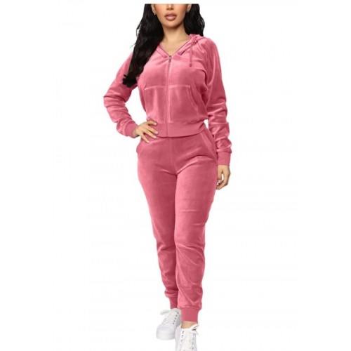 Women's 2 Piece Velvet Tracksuit Set Long Sleeve Zip Up Hoodie & Jogger Pants Sets Warm Velour Sweatsuit Outfit Women's 2 Piece Velvet Tracksuit Set Long Sleeve Zip Up Hoodie & Jogger Pants Sets Warm Velour Sweatsuit Outfit