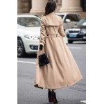 Women's Double Breasted Duster Trench Coat Slim Full Length Maxi Long Overcoat Women's Double Breasted Duster Trench Coat Slim Full Length Maxi Long Overcoat