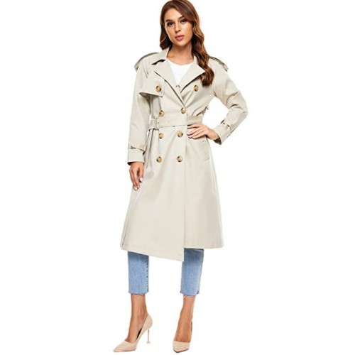 Women's Trench Coat, Double-breasted Rain Coat with Belt 100% Cotton Women's Trench Coat, Double-breasted Rain Coat with Belt 100% Cotton