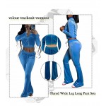 Women's Velour Sweatsuits Outfits zip up hoodies Crop Top Long sleeves shorts Sexy Velvet Tracksuit Workout 2 Piece Set Women's Velour Sweatsuits Outfits zip up hoodies Crop Top Long sleeves shorts Sexy Velvet Tracksuit Workout 2 Piece Set